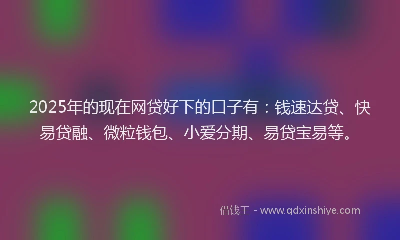 2025年的现在网贷好下的口子有：钱速达贷、快易贷融、微粒钱包、小爱分期、易贷宝易等。