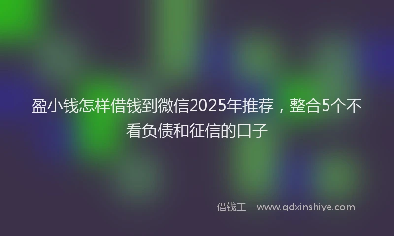 盈小钱怎样借钱到微信2025年推荐，整合5个不看负债和征信的口子