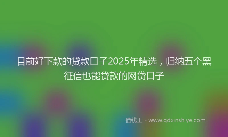 目前好下款的贷款口子2025年精选，归纳五个黑征信也能贷款的网贷口子