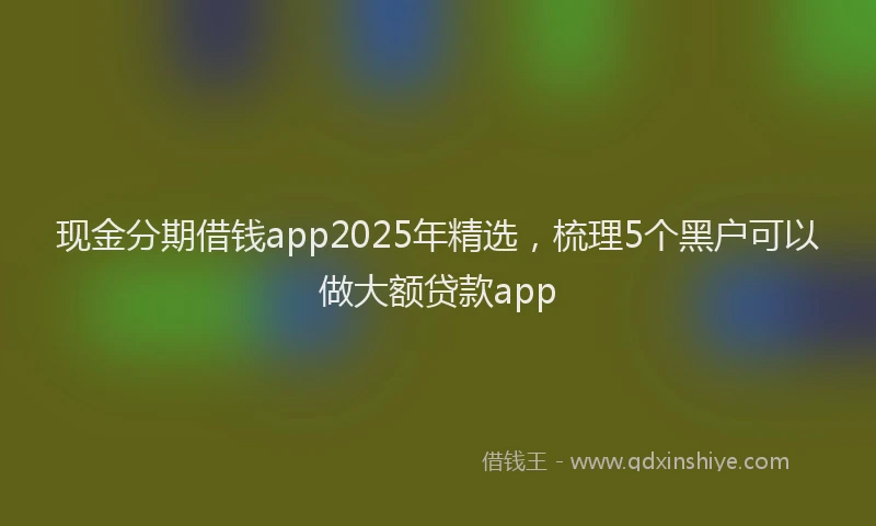 现金分期借钱app2025年精选，梳理5个黑户可以做大额贷款app
