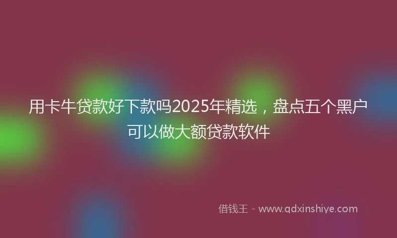 用卡牛贷款好下款吗2025年精选，盘点五个黑户可以做大额贷款软件