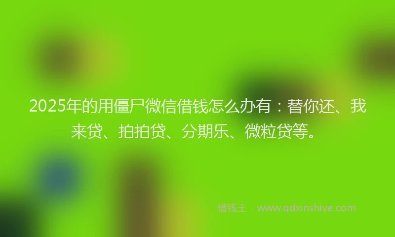 2025年的用僵尸微信借钱怎么办有：替你还、我来贷、拍拍贷、分期乐、微粒贷等。