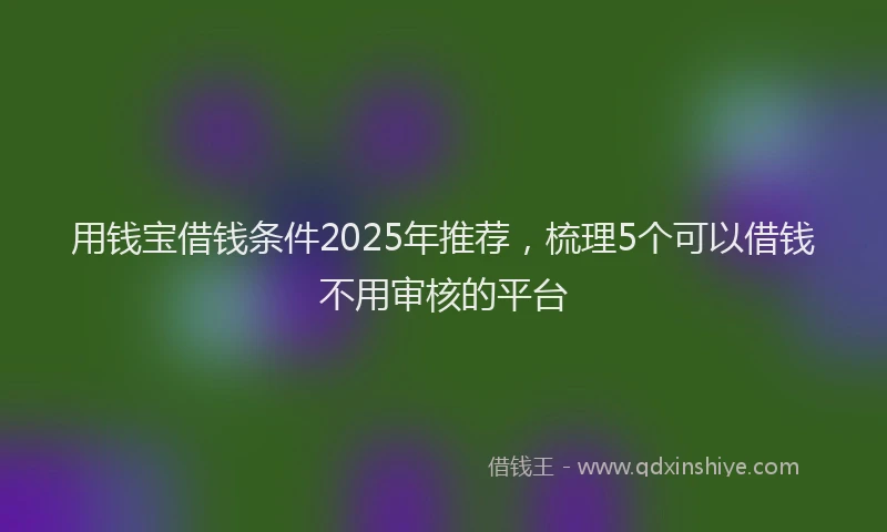 用钱宝借钱条件2025年推荐，梳理5个可以借钱不用审核的平台