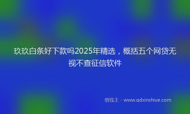 玖玖白条好下款吗2025年精选，概括五个网贷无视不查征信软件