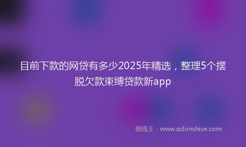 目前下款的网贷有多少2025年精选，整理5个摆脱欠款束缚贷款新app