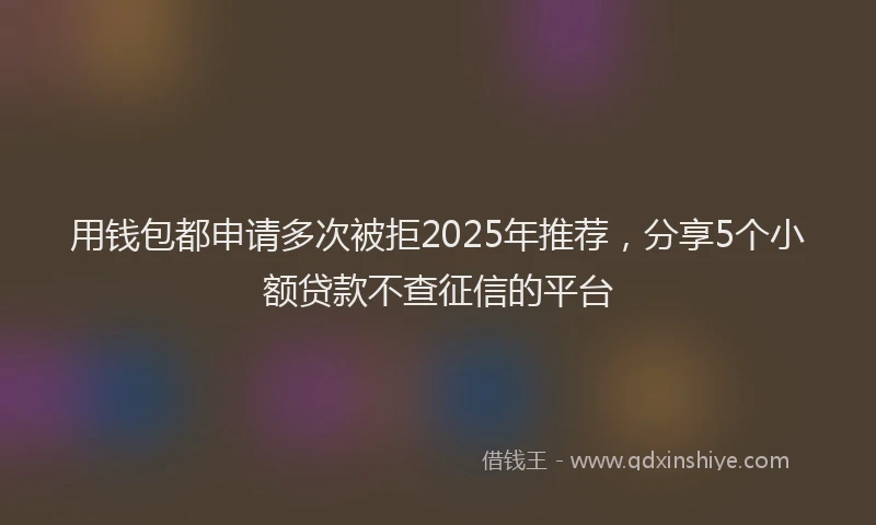 用钱包都申请多次被拒2025年推荐，分享5个小额贷款不查征信的平台