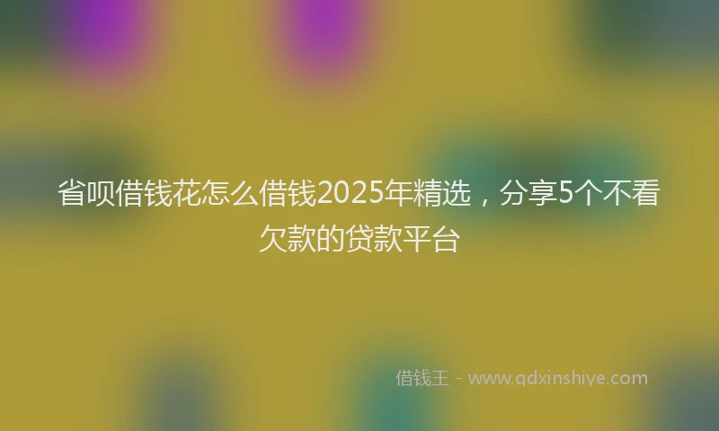 省呗借钱花怎么借钱2025年精选，分享5个不看欠款的贷款平台