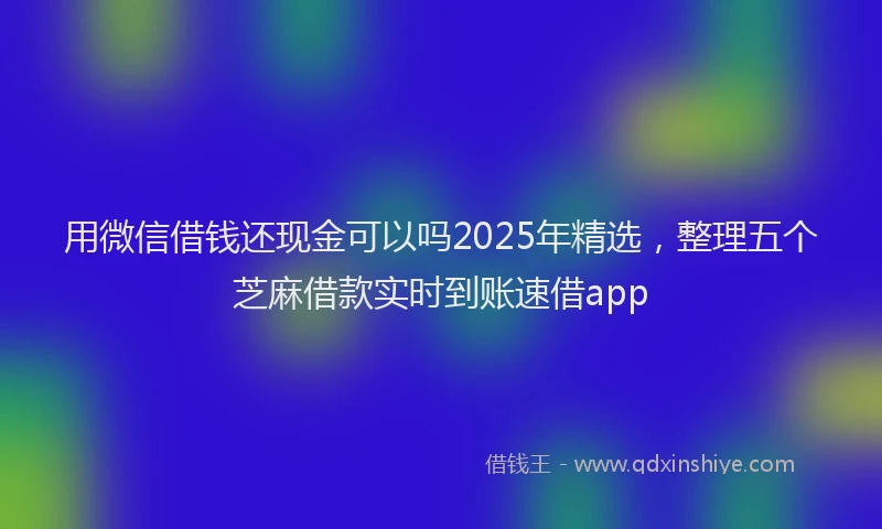 用微信借钱还现金可以吗2025年精选，整理五个芝麻借款实时到账速借app