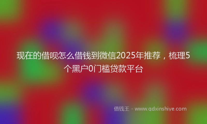 现在的借呗怎么借钱到微信2025年推荐，梳理5个黑户0门槛贷款平台