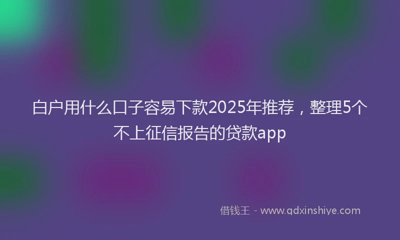 白户用什么口子容易下款2025年推荐，整理5个不上征信报告的贷款app