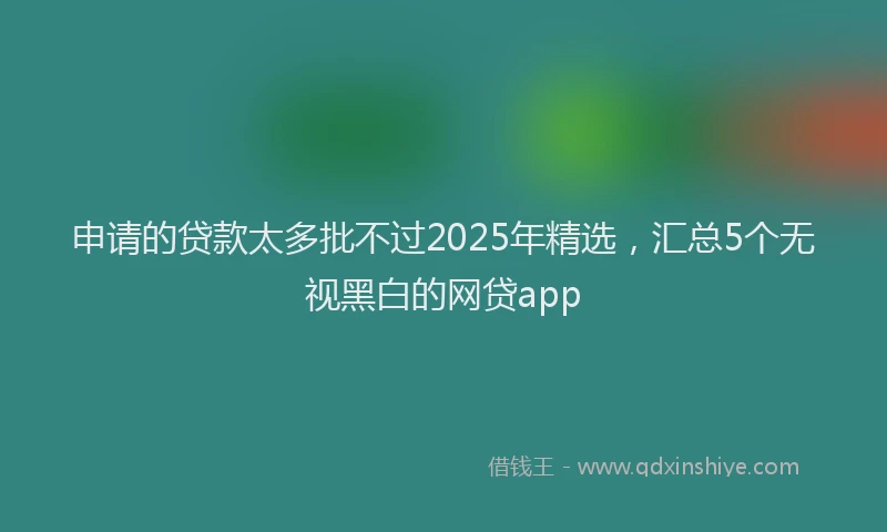 申请的贷款太多批不过2025年精选，汇总5个无视黑白的网贷app