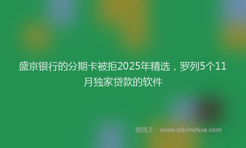 盛京银行的分期卡被拒2025年精选，罗列5个11月独家贷款的软件