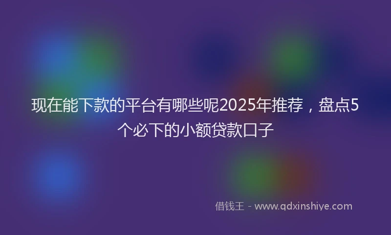 现在能下款的平台有哪些呢2025年推荐，盘点5个必下的小额贷款口子