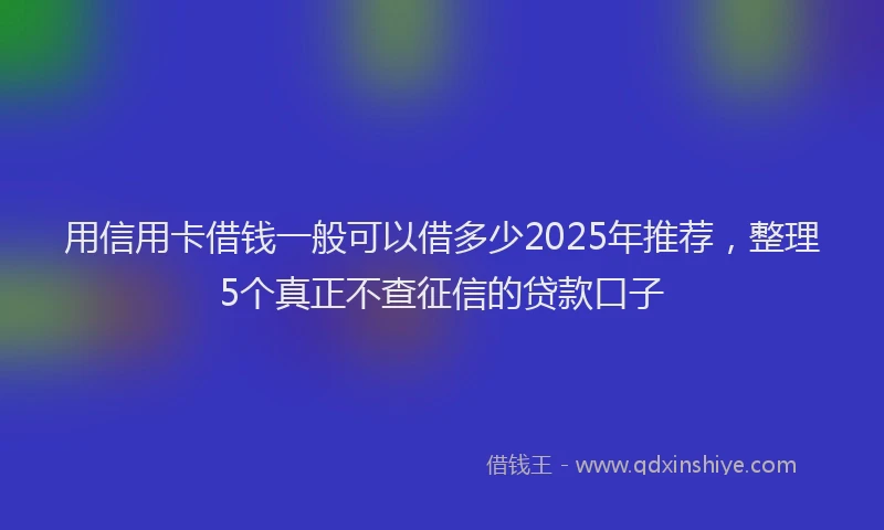 用信用卡借钱一般可以借多少2025年推荐，整理5个真正不查征信的贷款口子