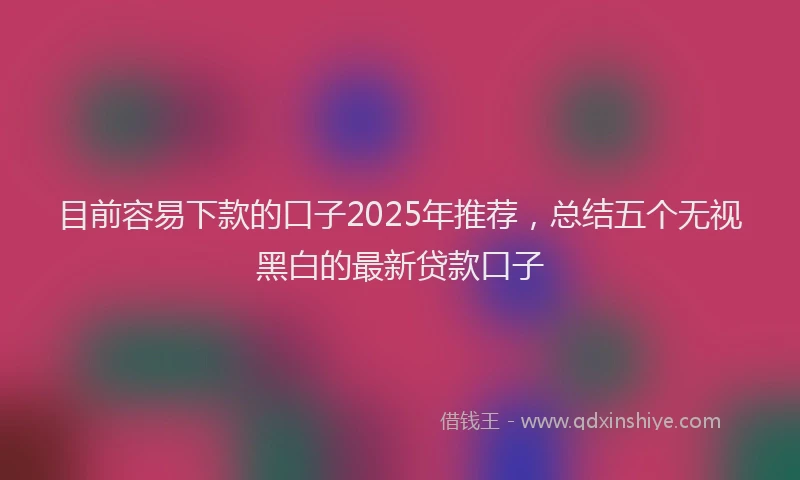 目前容易下款的口子2025年推荐，总结五个无视黑白的最新贷款口子