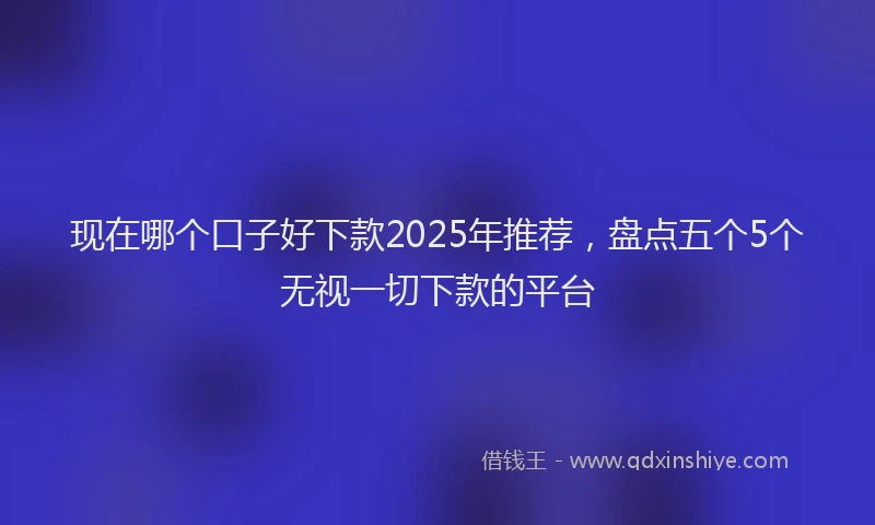 现在哪个口子好下款2025年推荐，盘点五个5个无视一切下款的平台
