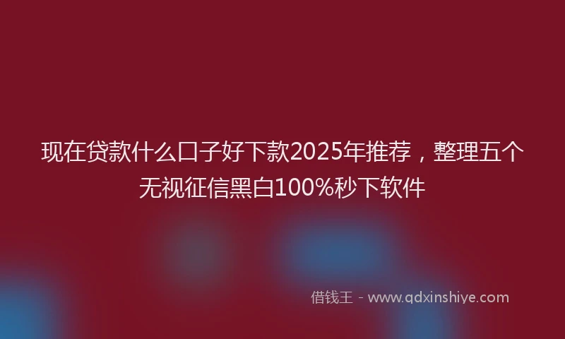 现在贷款什么口子好下款2025年推荐，整理五个无视征信黑白100%秒下软件