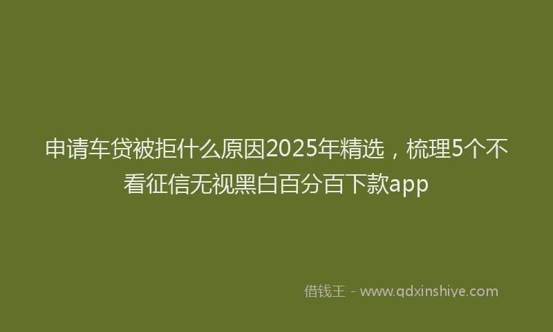申请车贷被拒什么原因2025年精选，梳理5个不看征信无视黑白百分百下款app