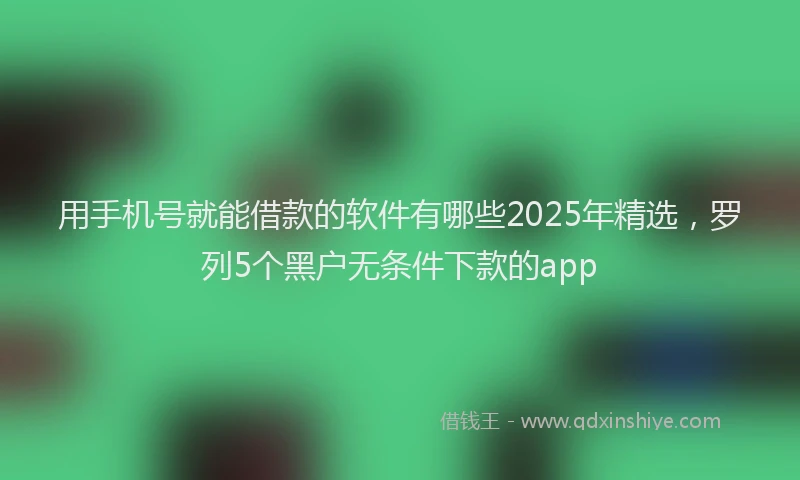用手机号就能借款的软件有哪些2025年精选，罗列5个黑户无条件下款的app