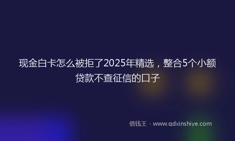 现金白卡怎么被拒了2025年精选，整合5个小额贷款不查征信的口子