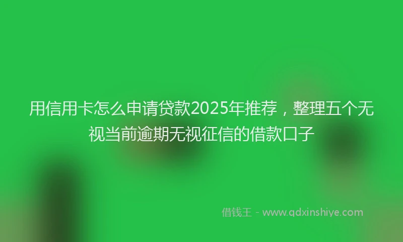 用信用卡怎么申请贷款2025年推荐，整理五个无视当前逾期无视征信的借款口子