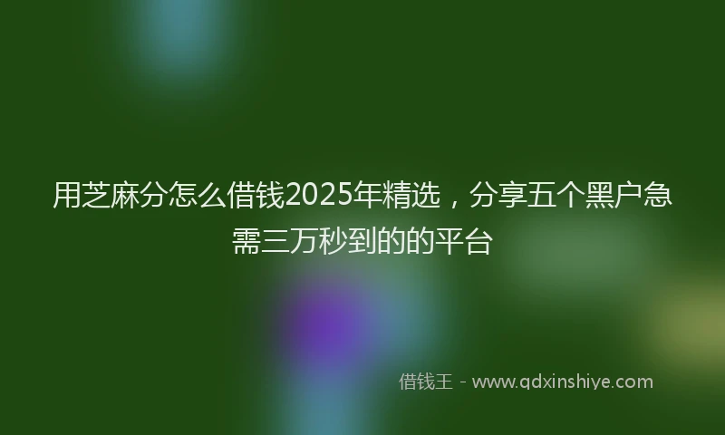 用芝麻分怎么借钱2025年精选，分享五个黑户急需三万秒到的的平台
