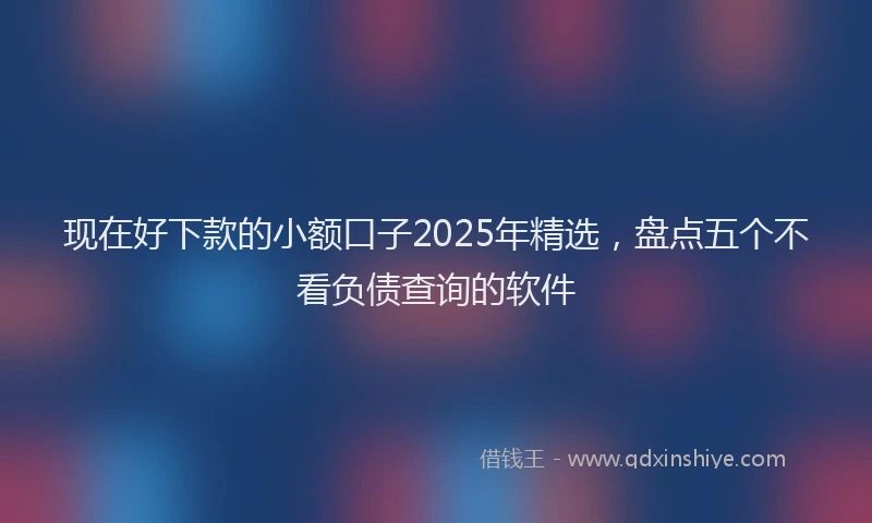 现在好下款的小额口子2025年精选，盘点五个不看负债查询的软件