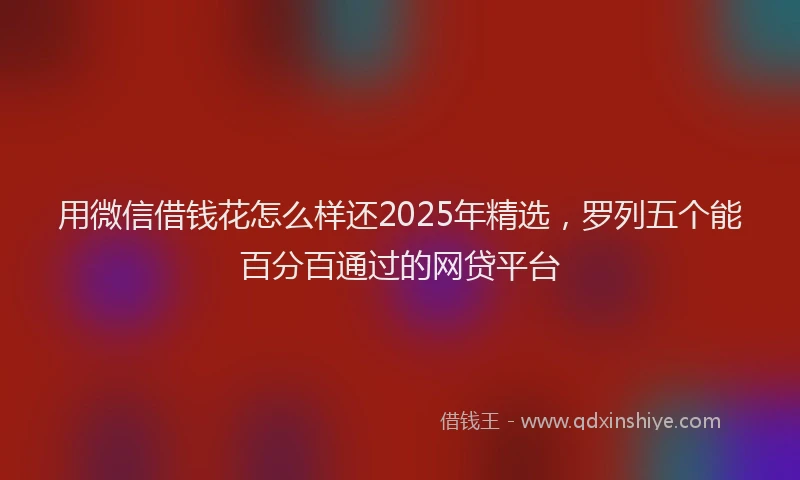 用微信借钱花怎么样还2025年精选，罗列五个能百分百通过的网贷平台