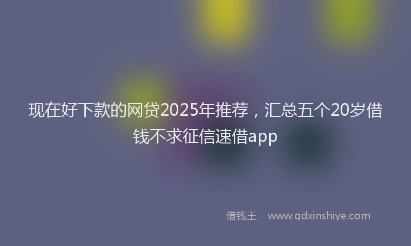 现在好下款的网贷2025年推荐，汇总五个20岁借钱不求征信速借app