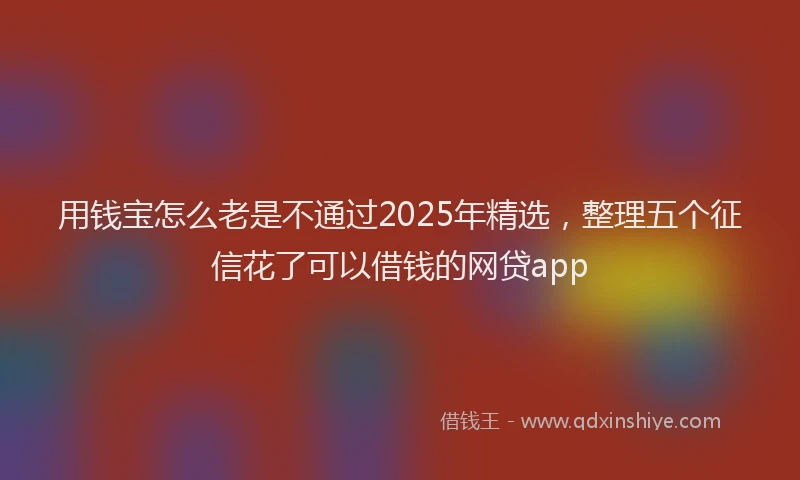 用钱宝怎么老是不通过2025年精选，整理五个征信花了可以借钱的网贷app