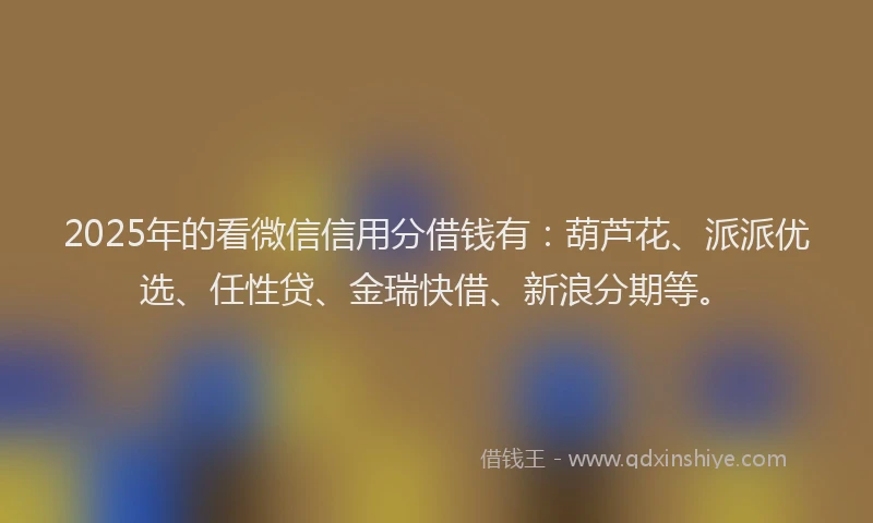 2025年的看微信信用分借钱有：葫芦花、派派优选、任性贷、金瑞快借、新浪分期等。