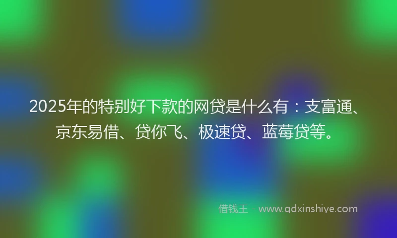 2025年的特别好下款的网贷是什么有：支富通、京东易借、贷你飞、极速贷、蓝莓贷等。