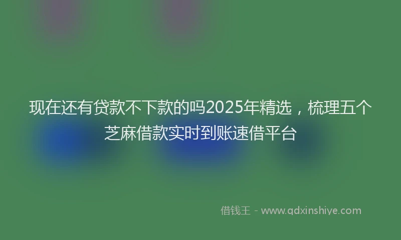 现在还有贷款不下款的吗2025年精选，梳理五个芝麻借款实时到账速借平台
