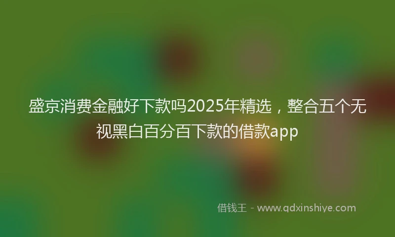 盛京消费金融好下款吗2025年精选，整合五个无视黑白百分百下款的借款app