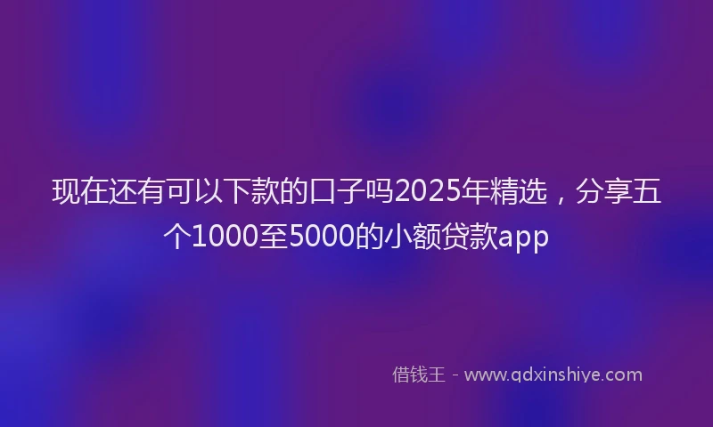 现在还有可以下款的口子吗2025年精选，分享五个1000至5000的小额贷款app