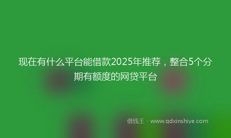 现在有什么平台能借款2025年推荐，整合5个分期有额度的网贷平台