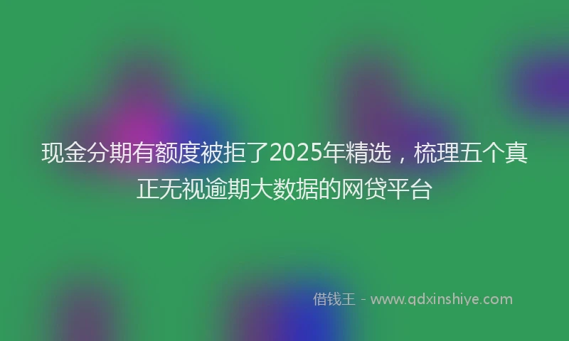现金分期有额度被拒了2025年精选，梳理五个真正无视逾期大数据的网贷平台