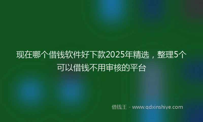 现在哪个借钱软件好下款2025年精选，整理5个可以借钱不用审核的平台
