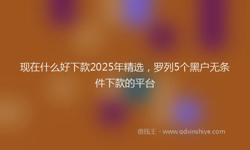 现在什么好下款2025年精选，罗列5个黑户无条件下款的平台