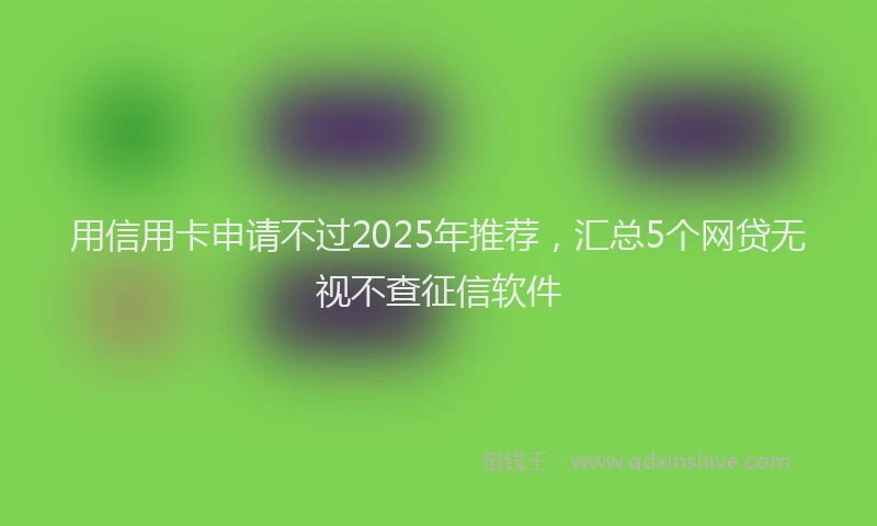 用信用卡申请不过2025年推荐，汇总5个网贷无视不查征信软件