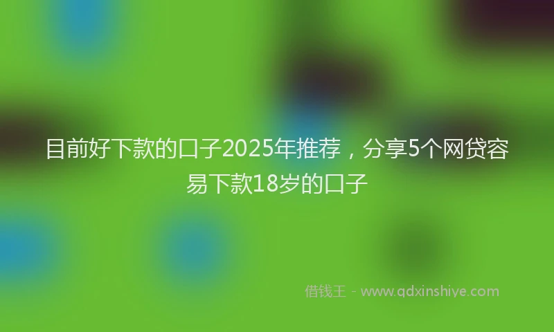 目前好下款的口子2025年推荐，分享5个网贷容易下款18岁的口子