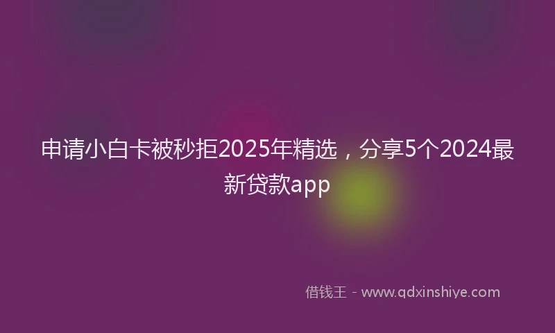 申请小白卡被秒拒2025年精选，分享5个2024最新贷款app