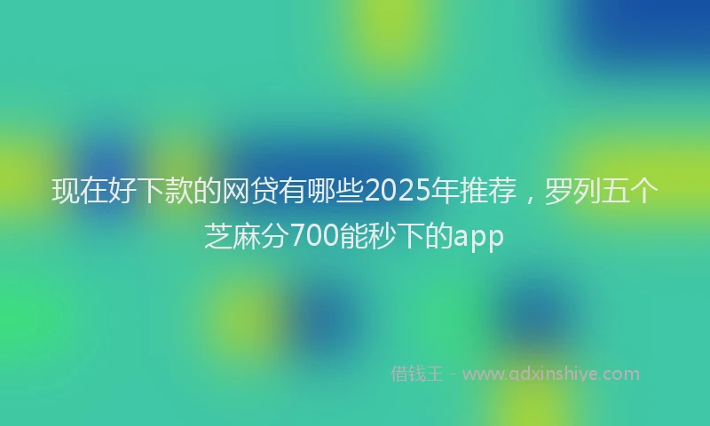 现在好下款的网贷有哪些2025年推荐，罗列五个芝麻分700能秒下的app