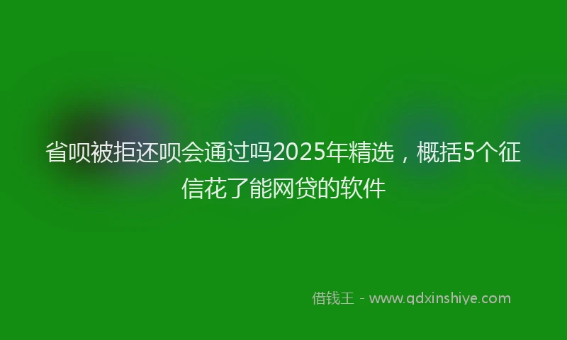 省呗被拒还呗会通过吗2025年精选，概括5个征信花了能网贷的软件