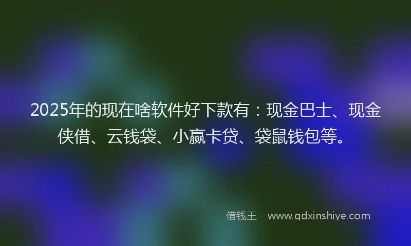 2025年的现在啥软件好下款有：现金巴士、现金侠借、云钱袋、小赢卡贷、袋鼠钱包等。