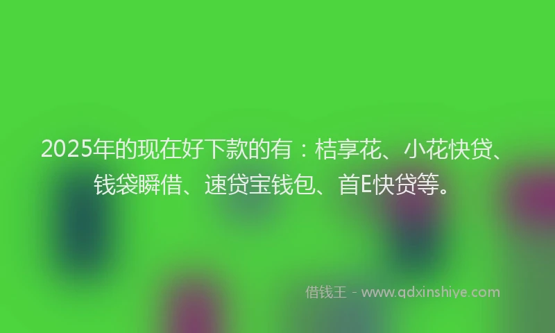 2025年的现在好下款的有：桔享花、小花快贷、钱袋瞬借、速贷宝钱包、首E快贷等。