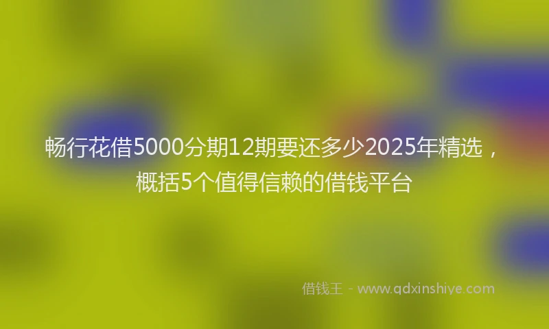 畅行花借5000分期12期要还多少2025年精选，概括5个值得信赖的借钱平台