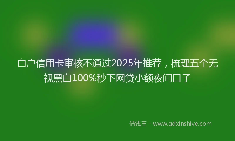 白户信用卡审核不通过2025年推荐，梳理五个无视黑白100%秒下网贷小额夜间口子