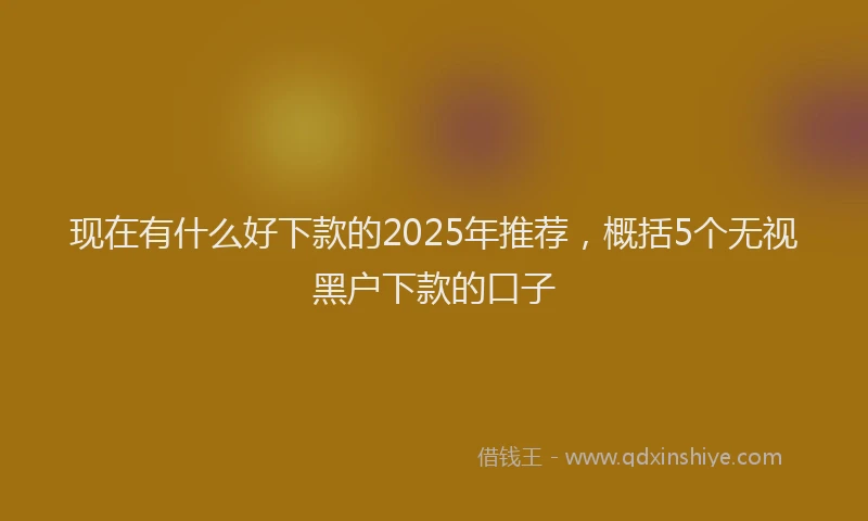 现在有什么好下款的2025年推荐，概括5个无视黑户下款的口子