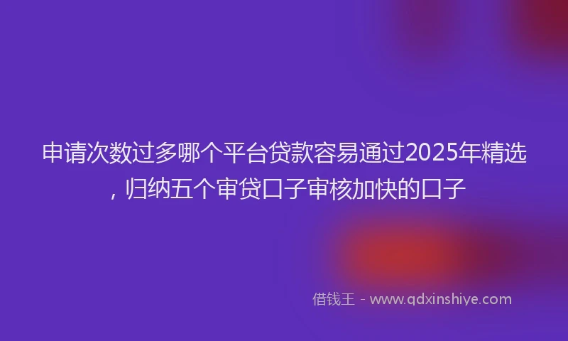 申请次数过多哪个平台贷款容易通过2025年精选，归纳五个审贷口子审核加快的口子